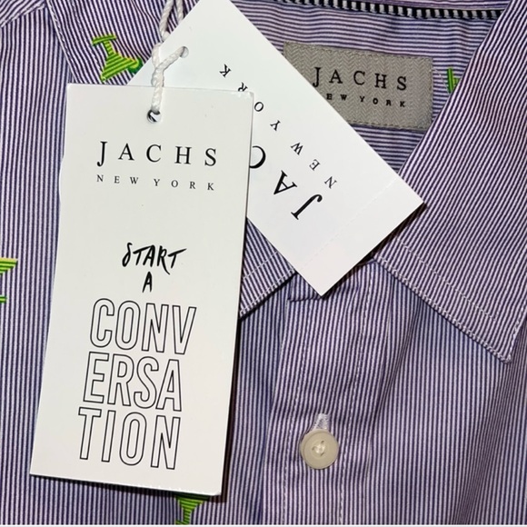 JACHS NY Men’s Stretch Casual Summer Martini Cocktail Short-Sleeve Shirt Large - Picture 7 of 12